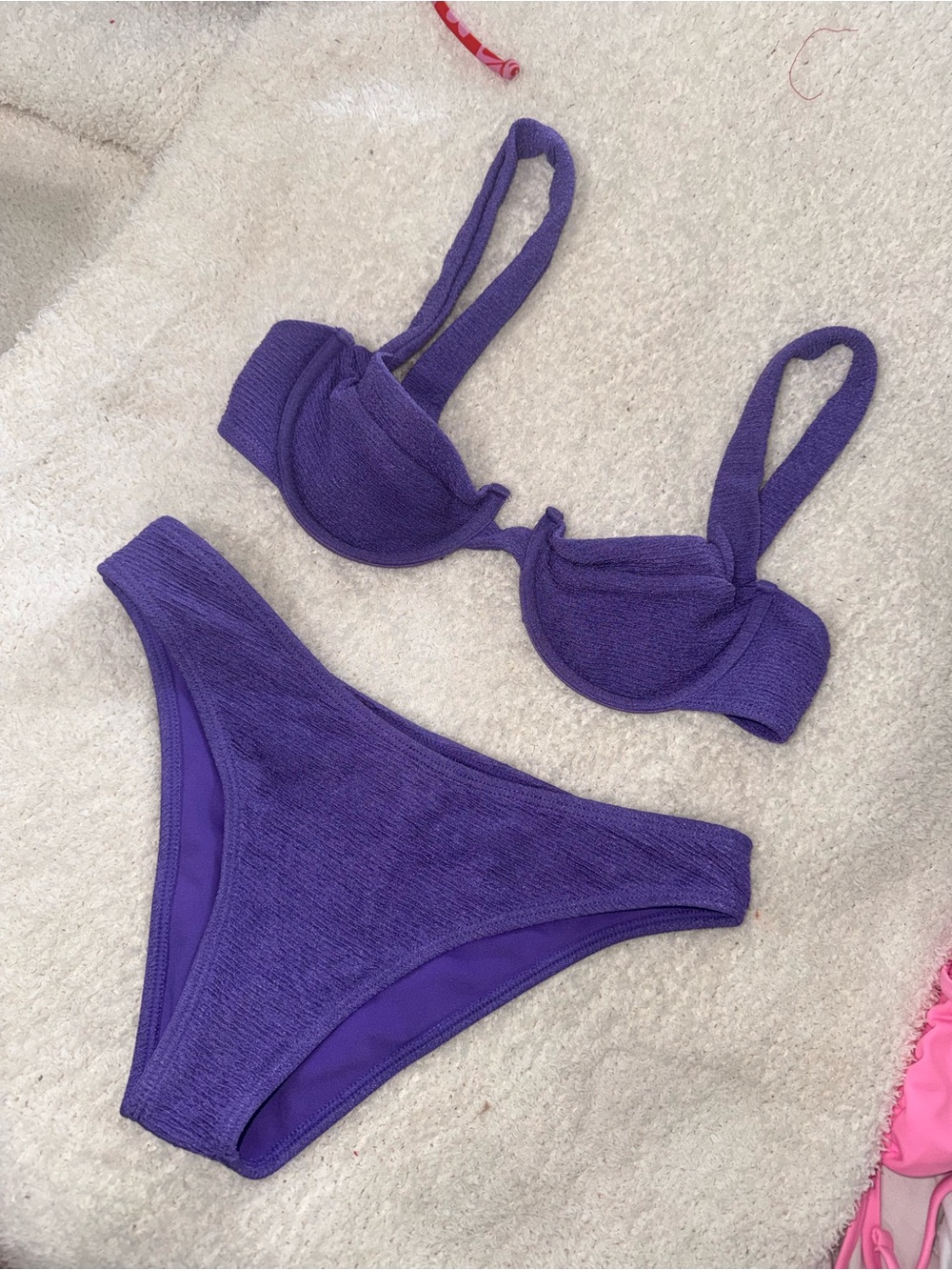 PLT Purple Textured Bikini Set
